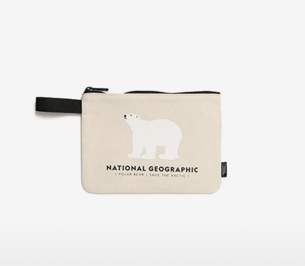【現貨】National Georaphic  國家地理 北極熊 拉鍊帆布 收納包 贈口罩 N215AAC110