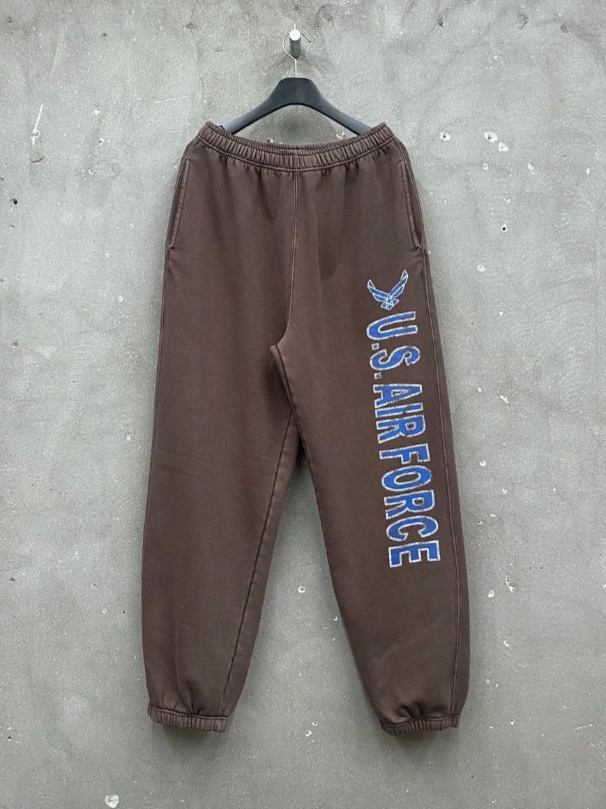 洗水英文字束腳鬆身運動褲(薄抓毛底) ARCHIVE-275P