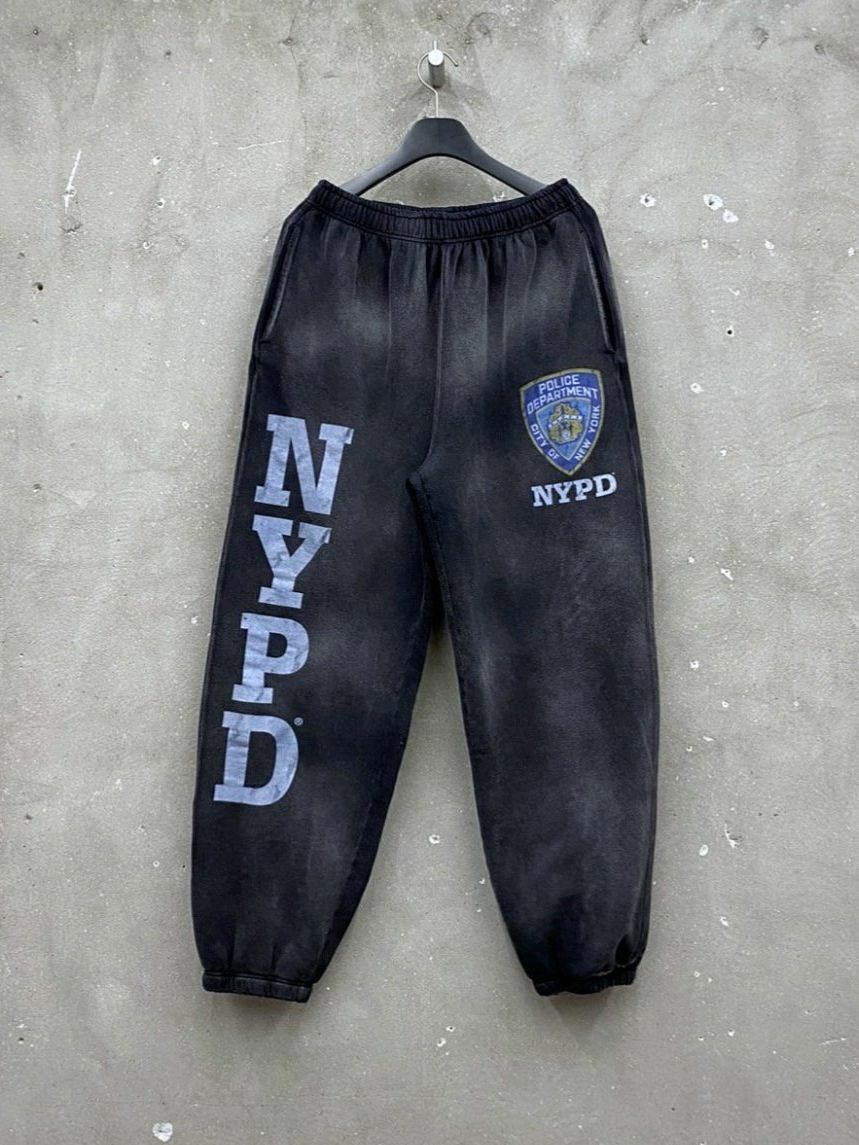 洗水英文字束腳鬆身運動褲(薄抓毛底) ARCHIVE-278P