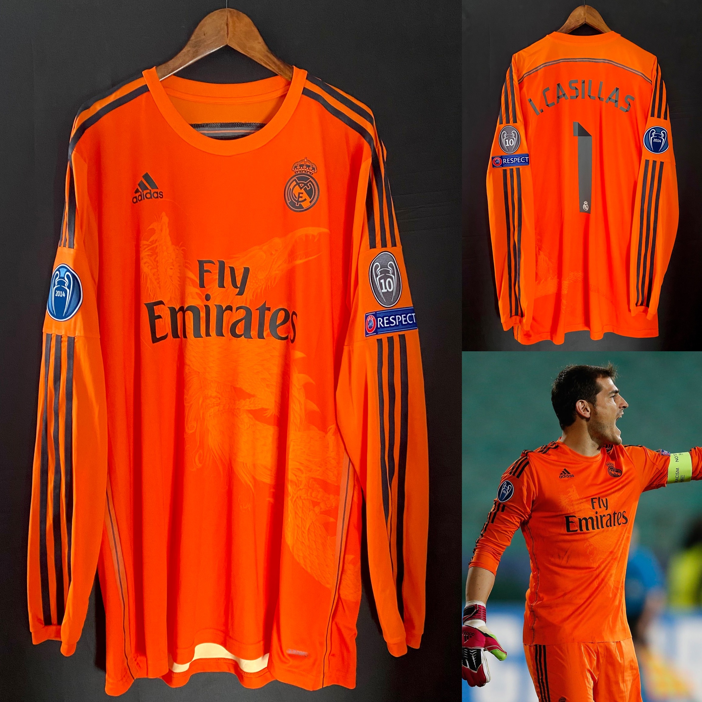 (Player Issue) Real Madrid 2014-2015 Adidas x Y-3 Goalkeeper L/S Player Issue Shirt #1 CASILLAS