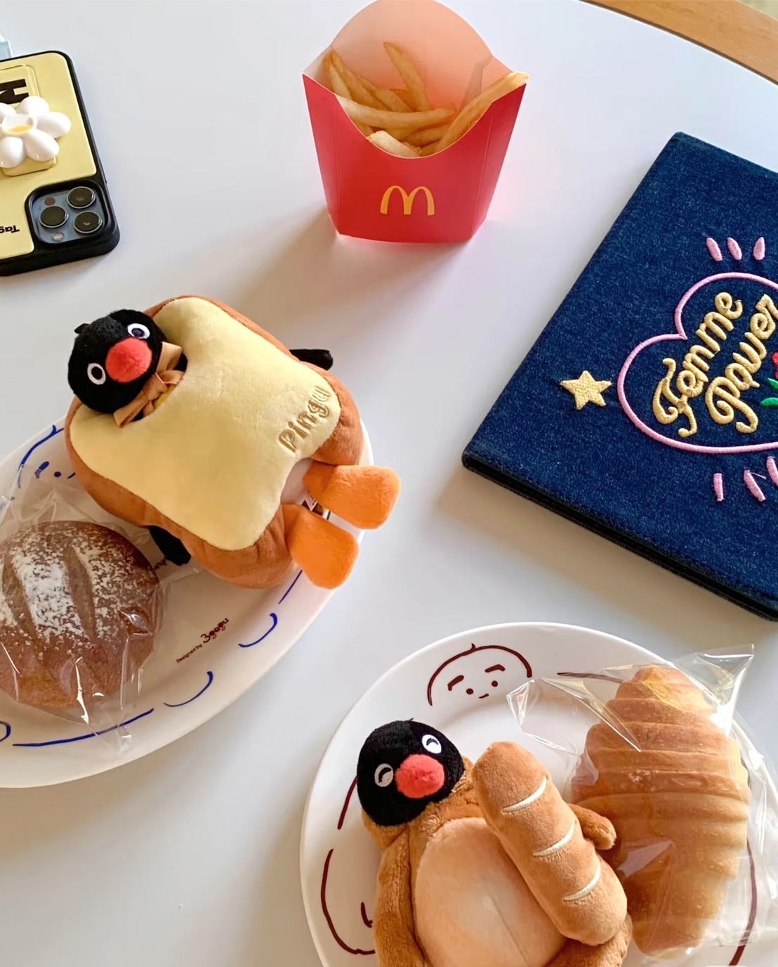 KTQ STORE ‧ Pingu 企鵝家族 正版授權 麵包超人系列 奶油吐司 法棍 吊飾 鑰匙圈