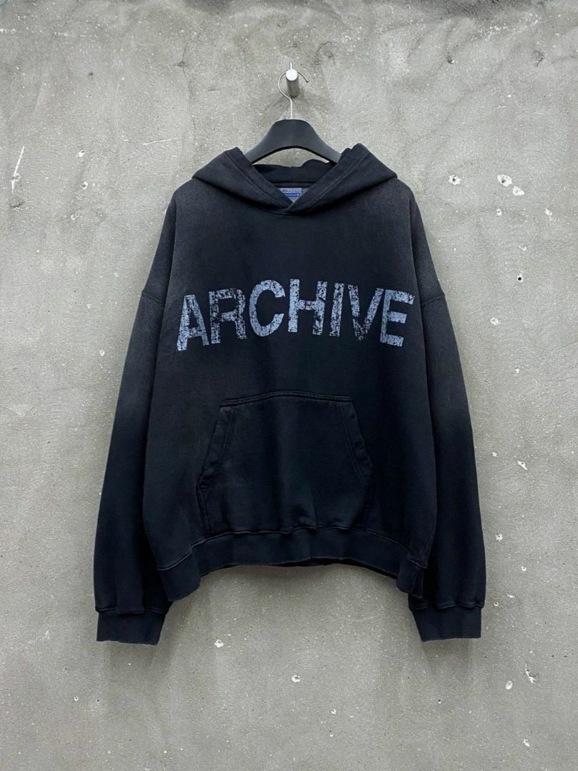 洗水英文字連帽衛衣(薄抓毛底) ARCHIVE-285T