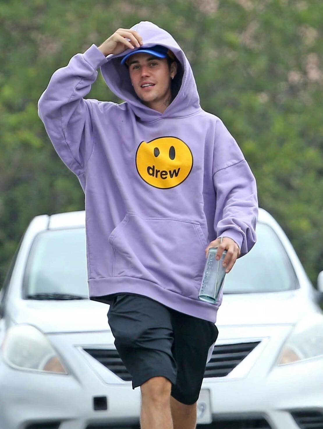 DREW HOUSE 小賈著用款 薰衣草紫 笑臉Logo帽T