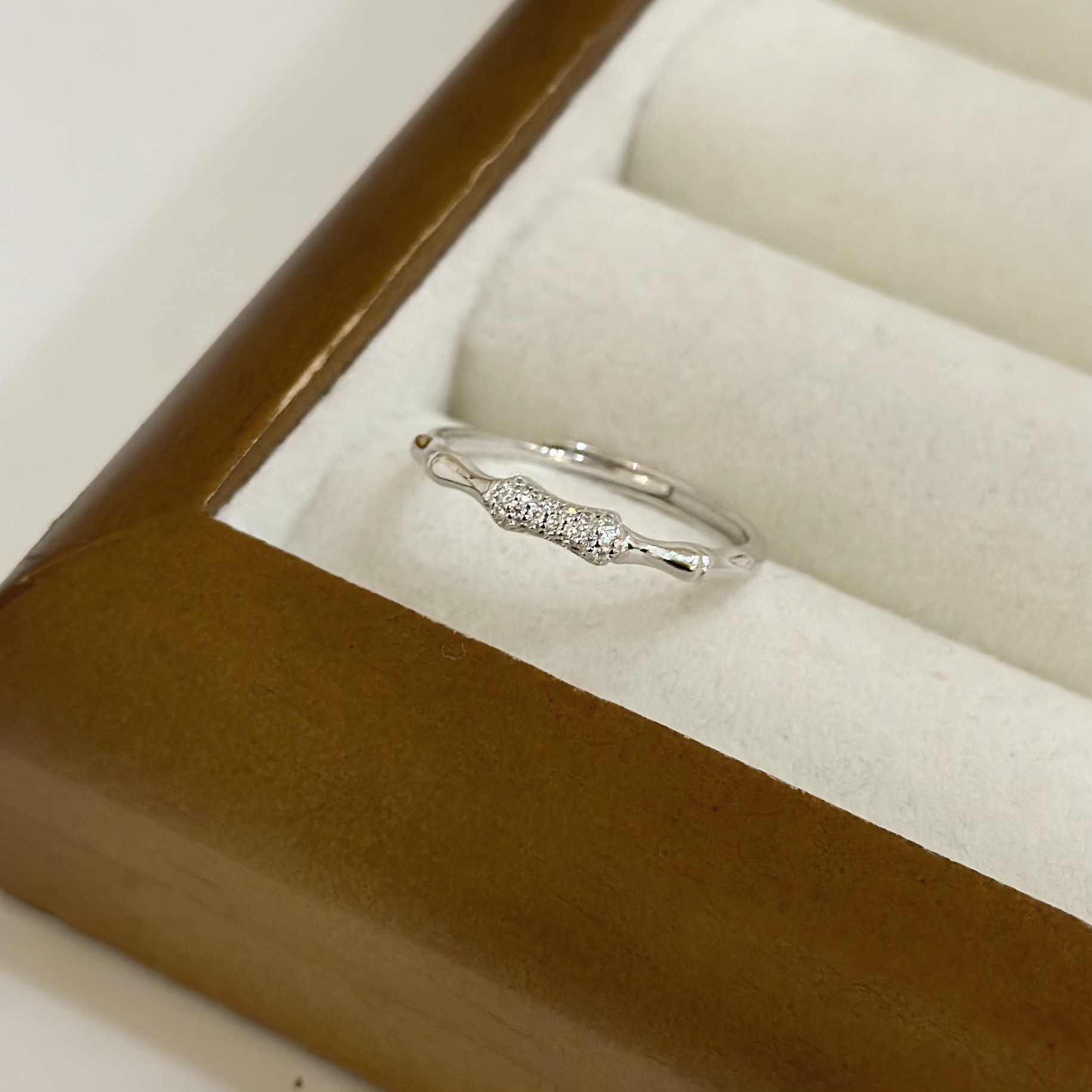 H84 【輕奢】排鑽竹節純銀調整戒