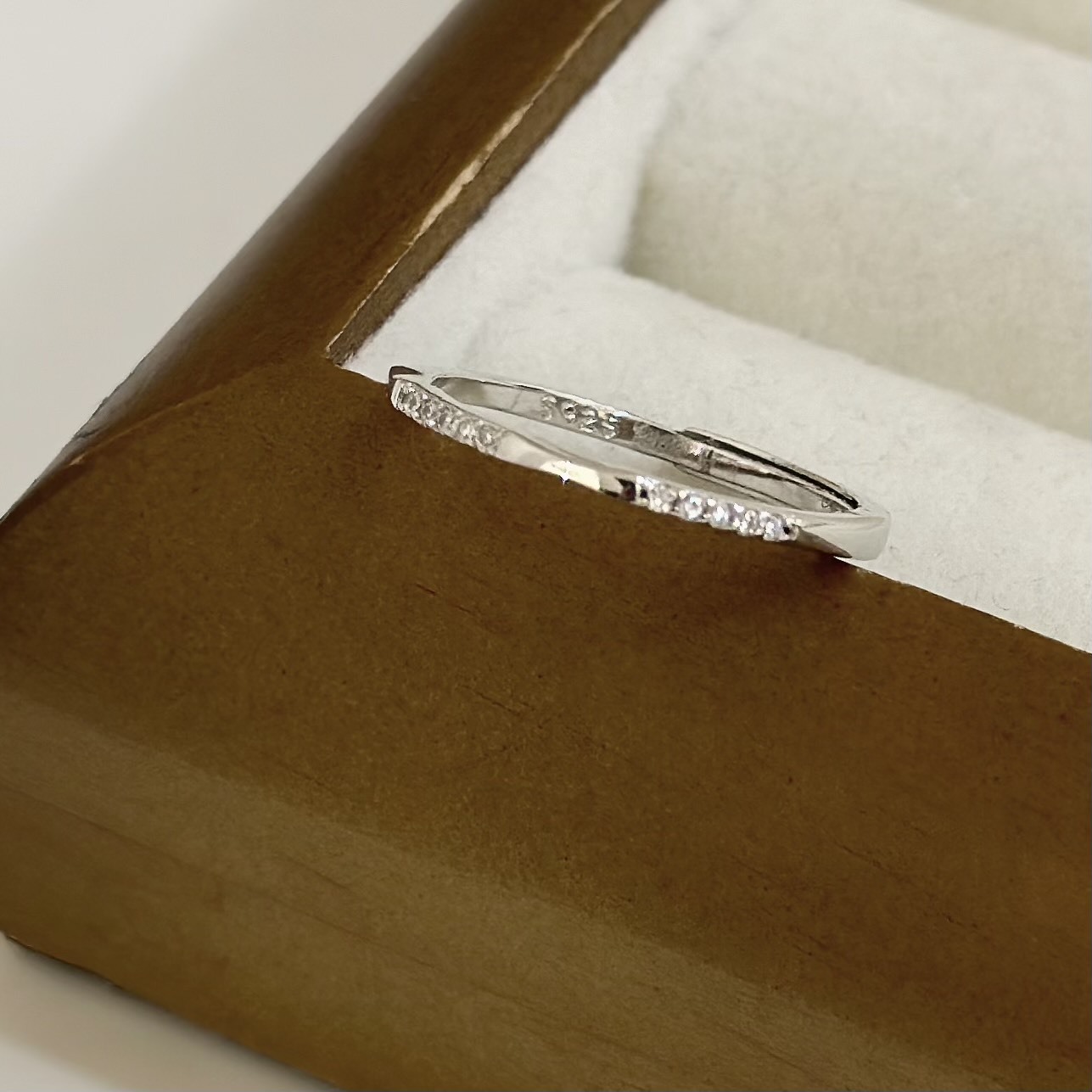 H68【輕奢】排鑽拼接純銀調整戒