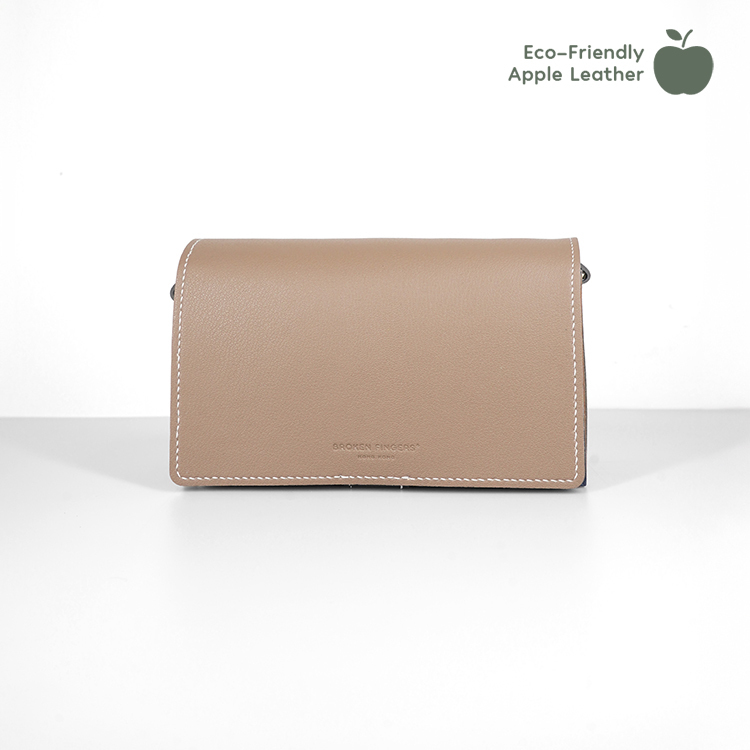 Boxy Bag 【 Taupe X Underwater 】Eco-Friendly 69%  Apple Leather Bag