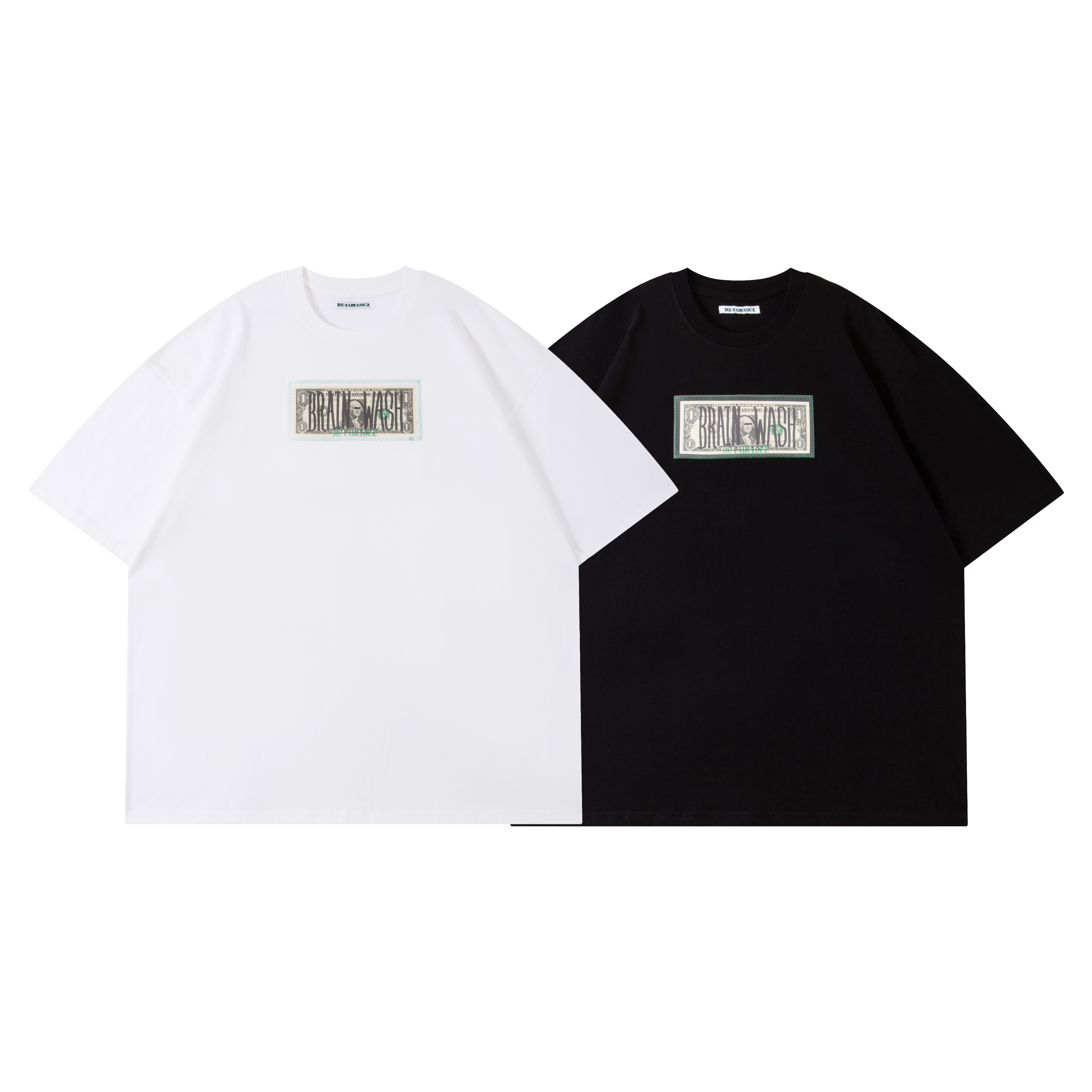 RE-FABULOUZ / “BRAIN WASH” DOLLAR TEE - Black, White