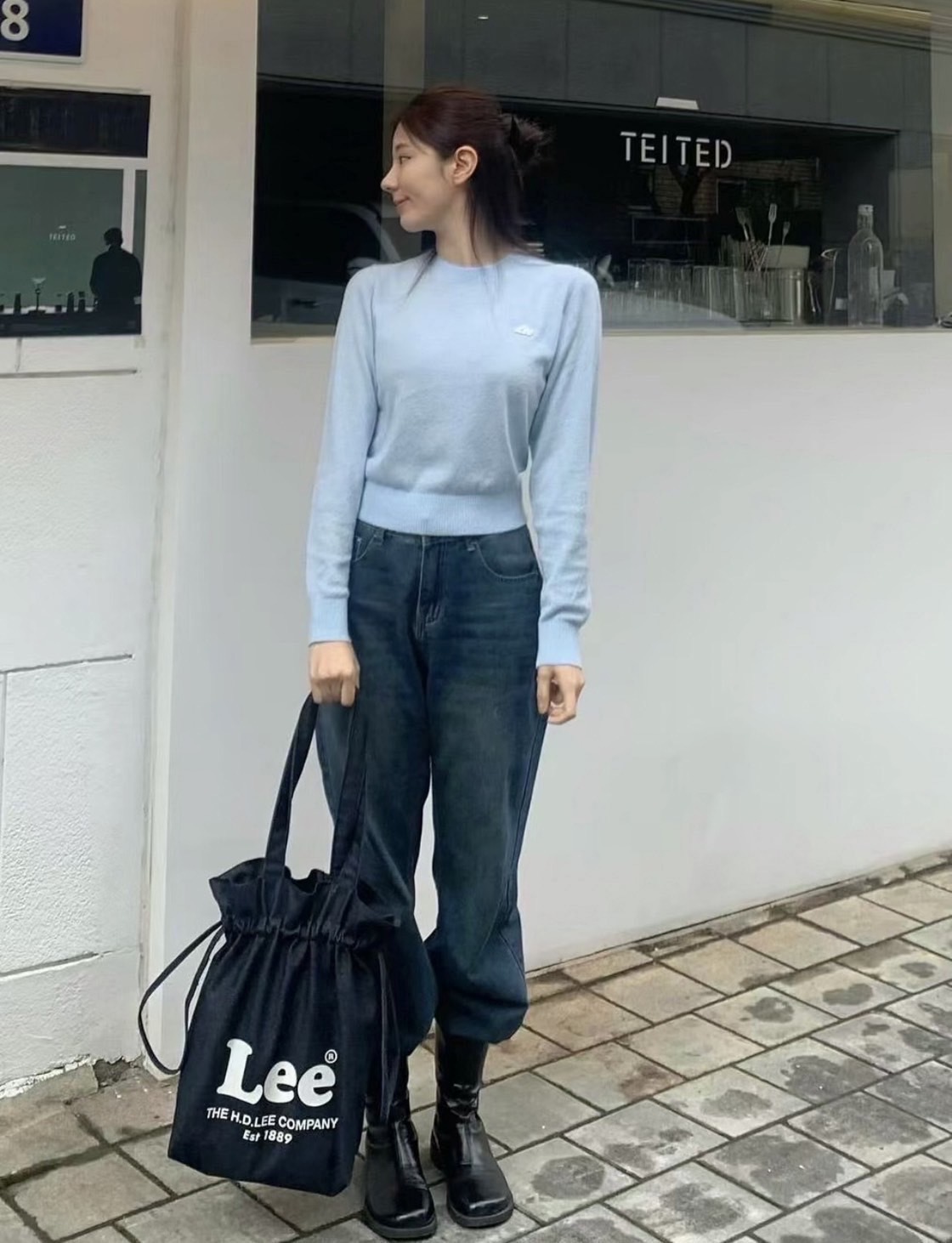 現貨 Lee抽繩帆布水桶包