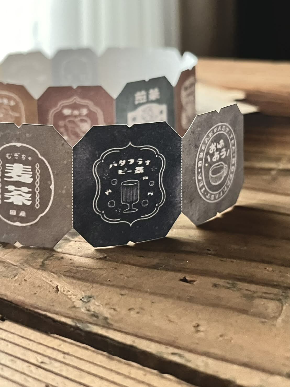 微瘋畫室．女子の午茶箋 3cm茶標撕線模造紙膠帶 <整捲/分裝>