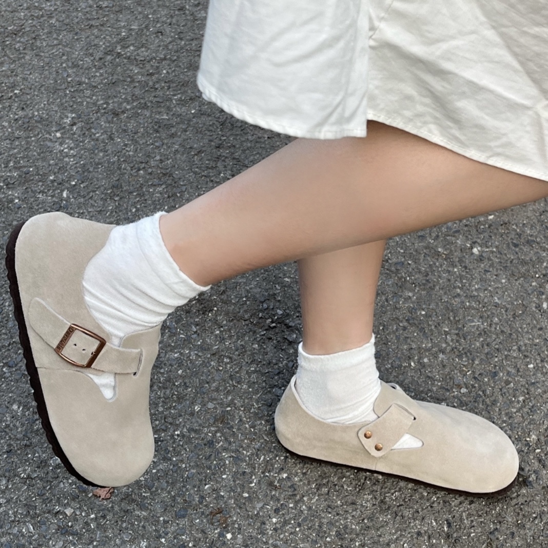 <平替款!!!>Devo Life 牛皮絨 麂皮 軟木平底 復古 全包 圓頭 三色