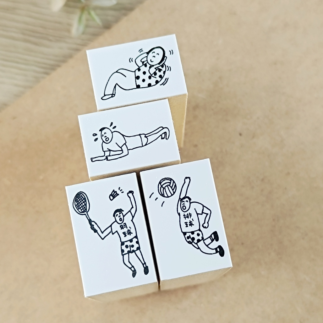 日本AZUNKO．運動系列 手帳木頭印章