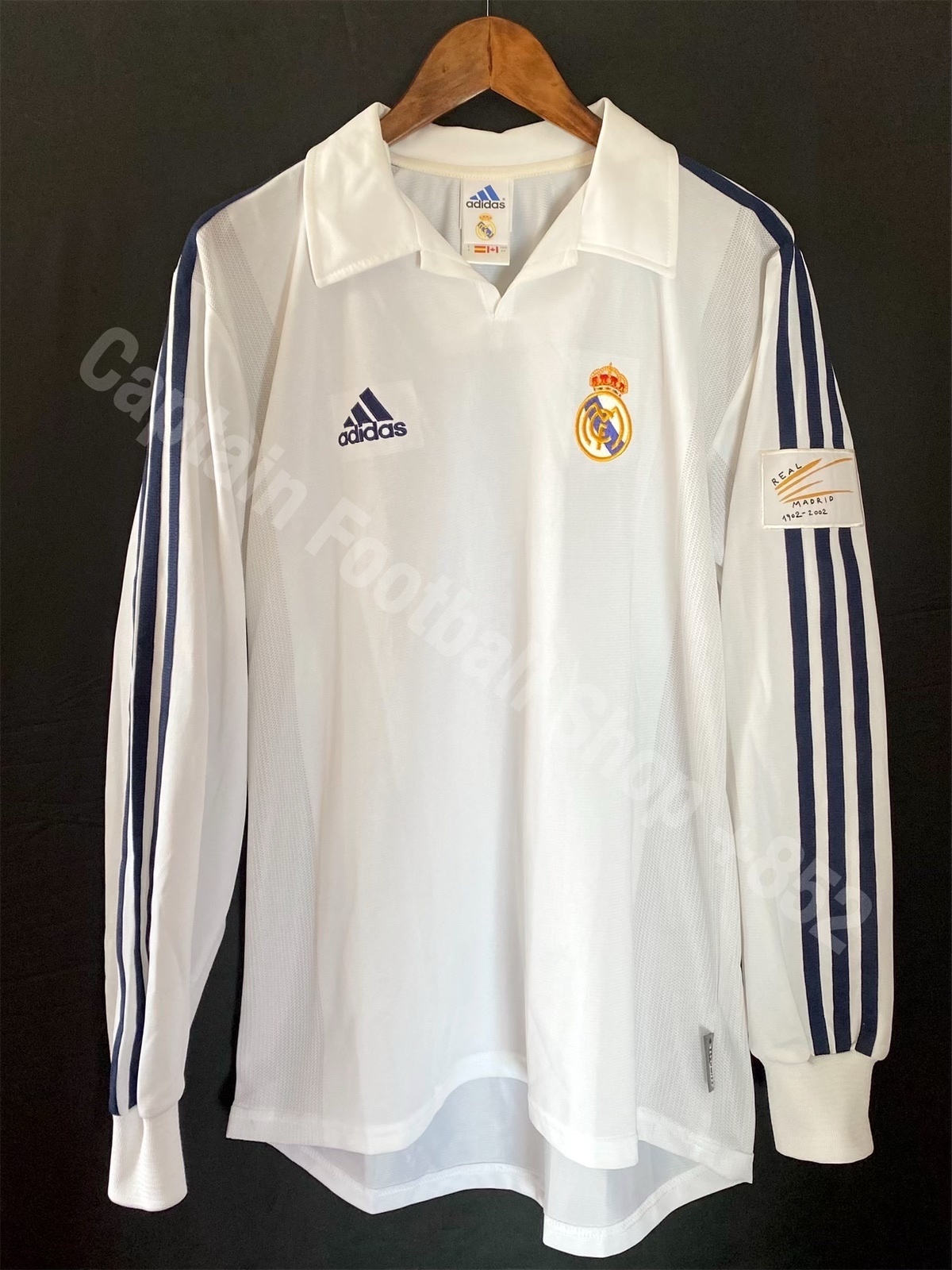 Player Issue) Real Madrid 2001-2002 Adidas L/S Home Pl