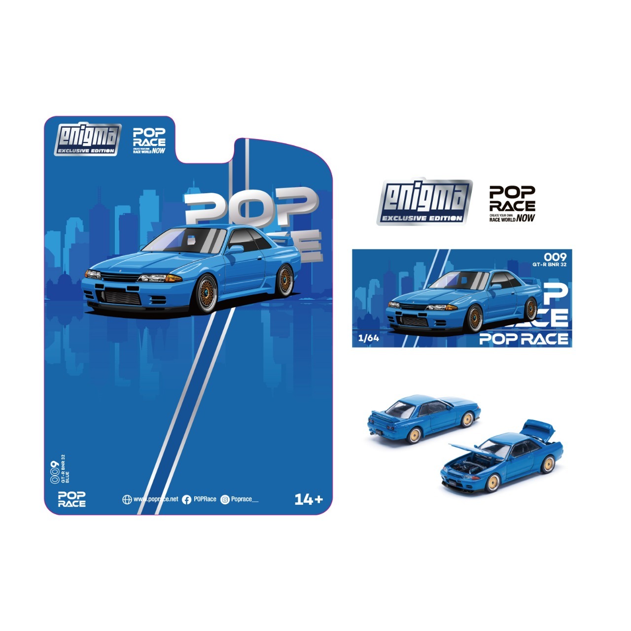 【預訂】Pop Race Nissan Skyline R32 Bayside Blue