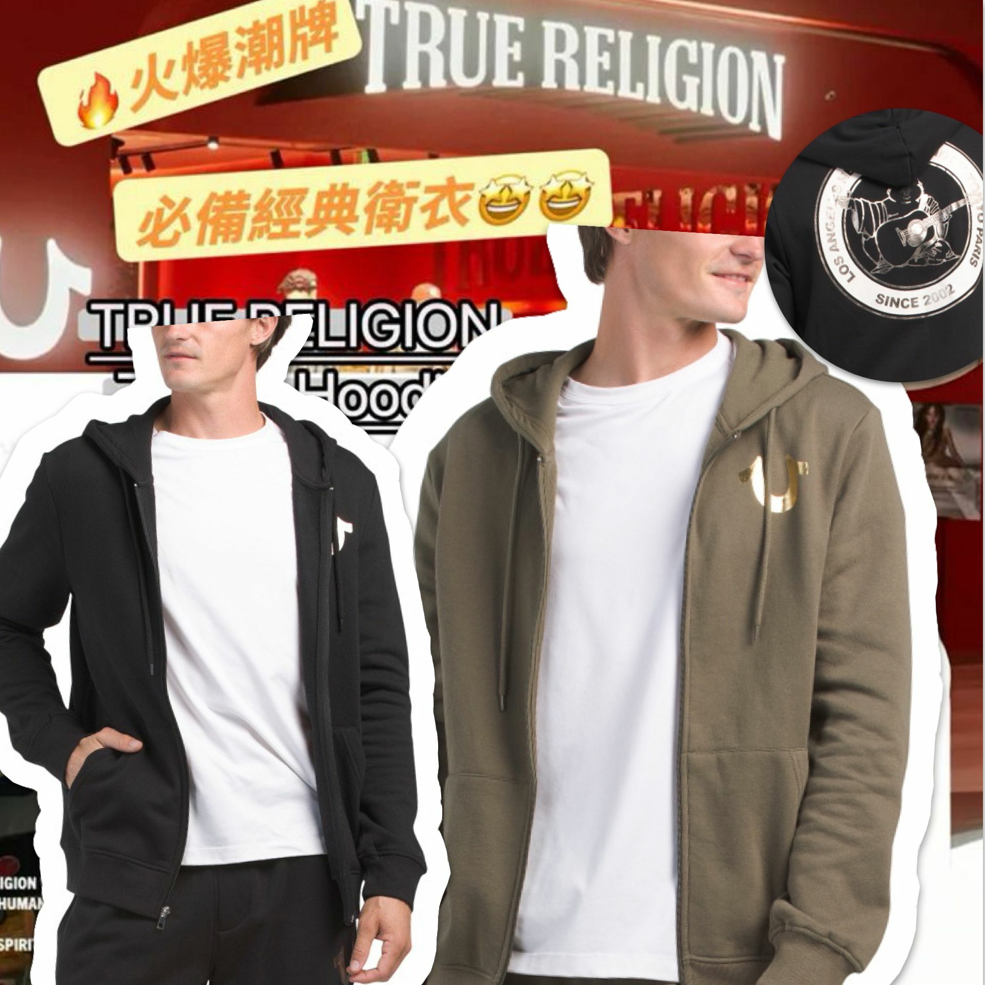 【預購】TRUE RELIGION Buddha G121131 男裝拉鏈外套
