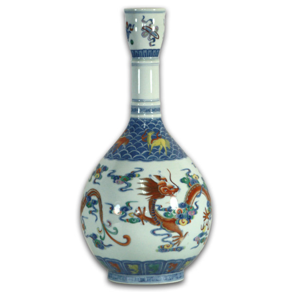 限時優惠 手工製造開運鬥彩瓷器花瓶 - 琴棋書畫彩雲龍紋、鹿紋