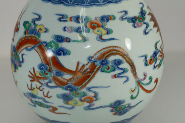 鹿港窯|【限時優惠】手工製造開運鬥彩瓷器花瓶 - 琴棋書畫彩雲龍紋、鹿紋