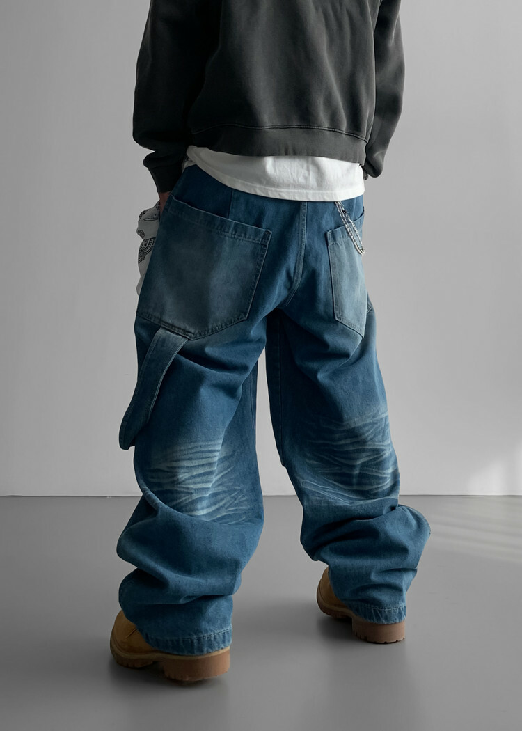 拉鍊 Carpenter 寬牛仔褲
