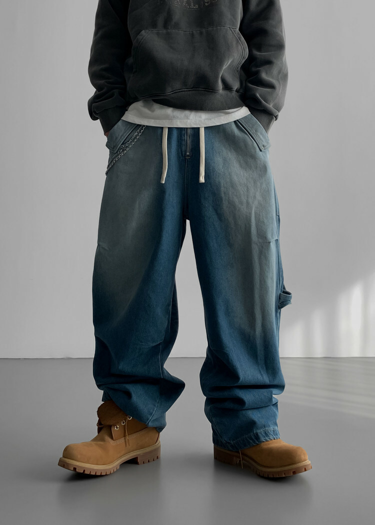 拉鍊 Carpenter 寬牛仔褲