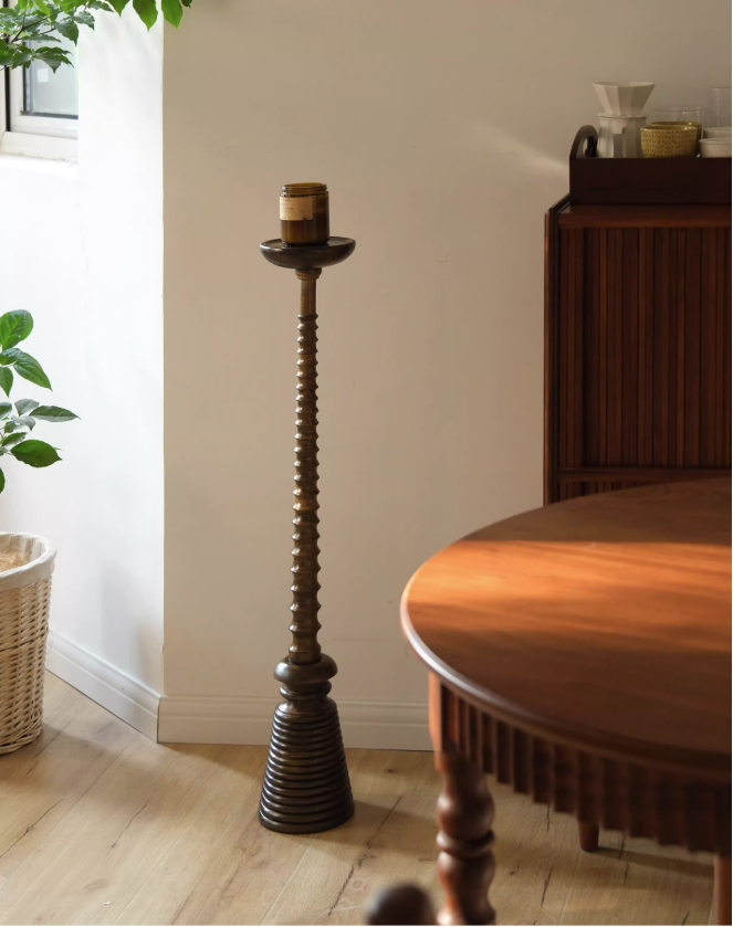 復古雕刻落地蠟燭台