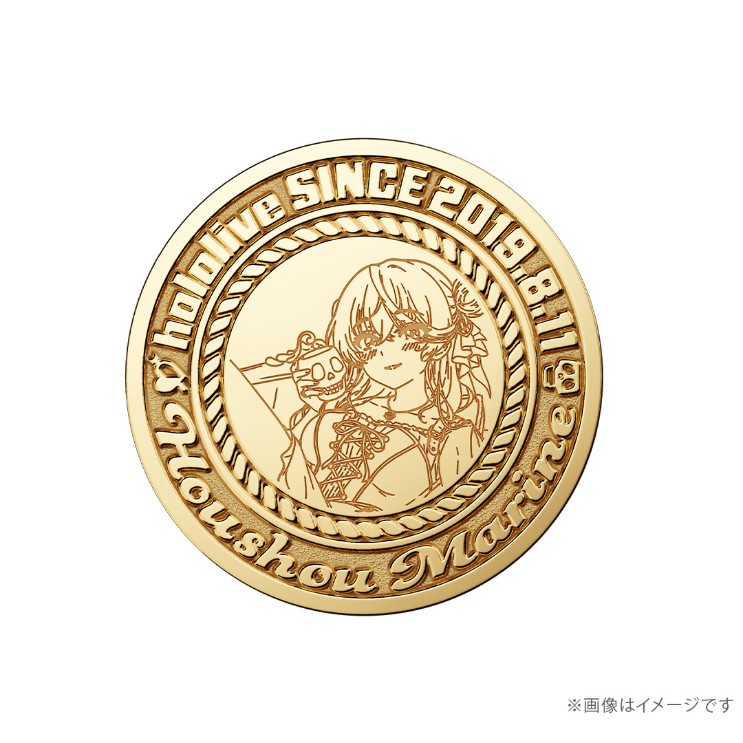 「官方代購」 Hololive～宝鐘マリン×ユートレジャー コラボレーション企画　第1弾～金幣 (銀製鍍金) 🏴‍☠️ 船長
