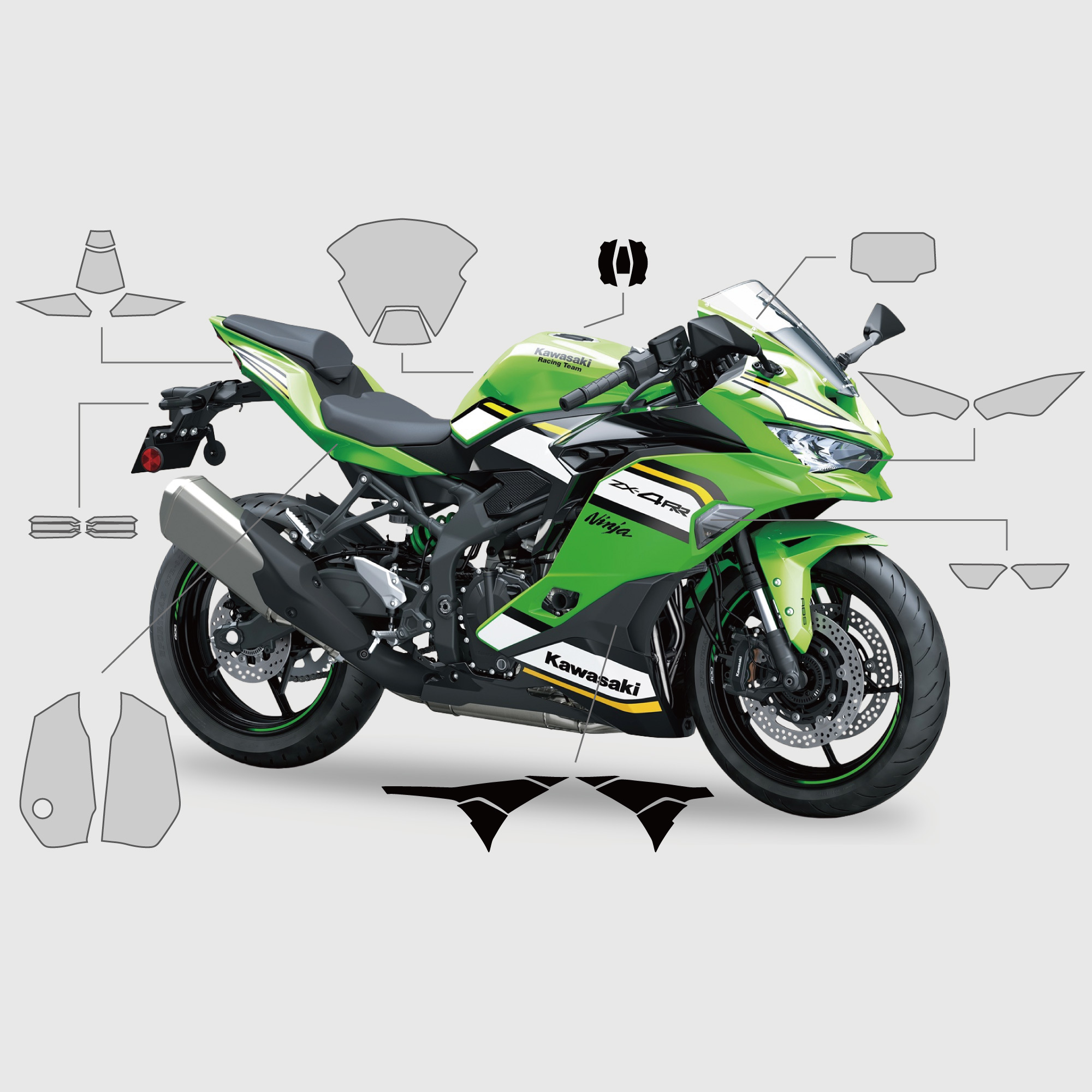 KAWASAKI ZX-4RR(ZX-400-S)｜3M頂級犀牛皮保護膜