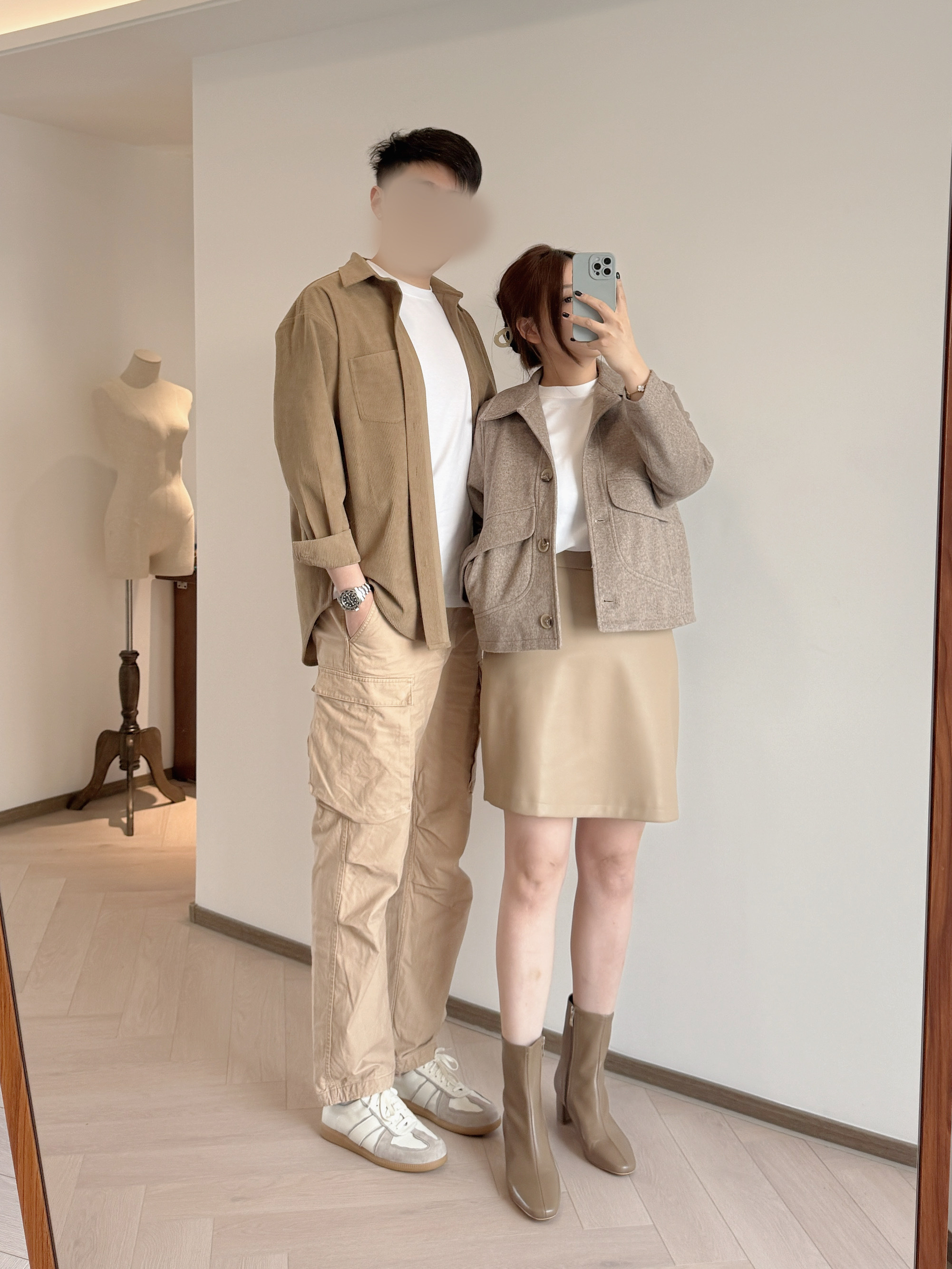 現貨 7117 翻領混色羊毛外套