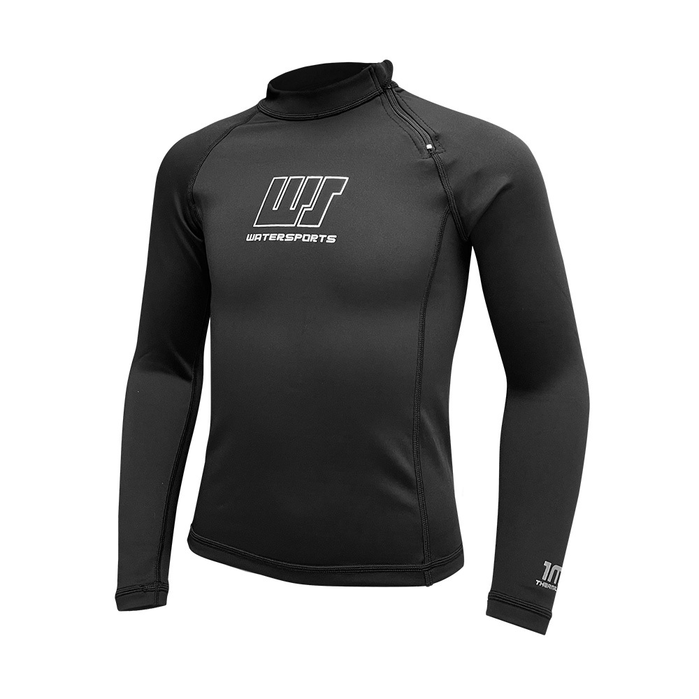 1mm 兒童四向拉伸游泳抓毛保暖上衣 - 黑