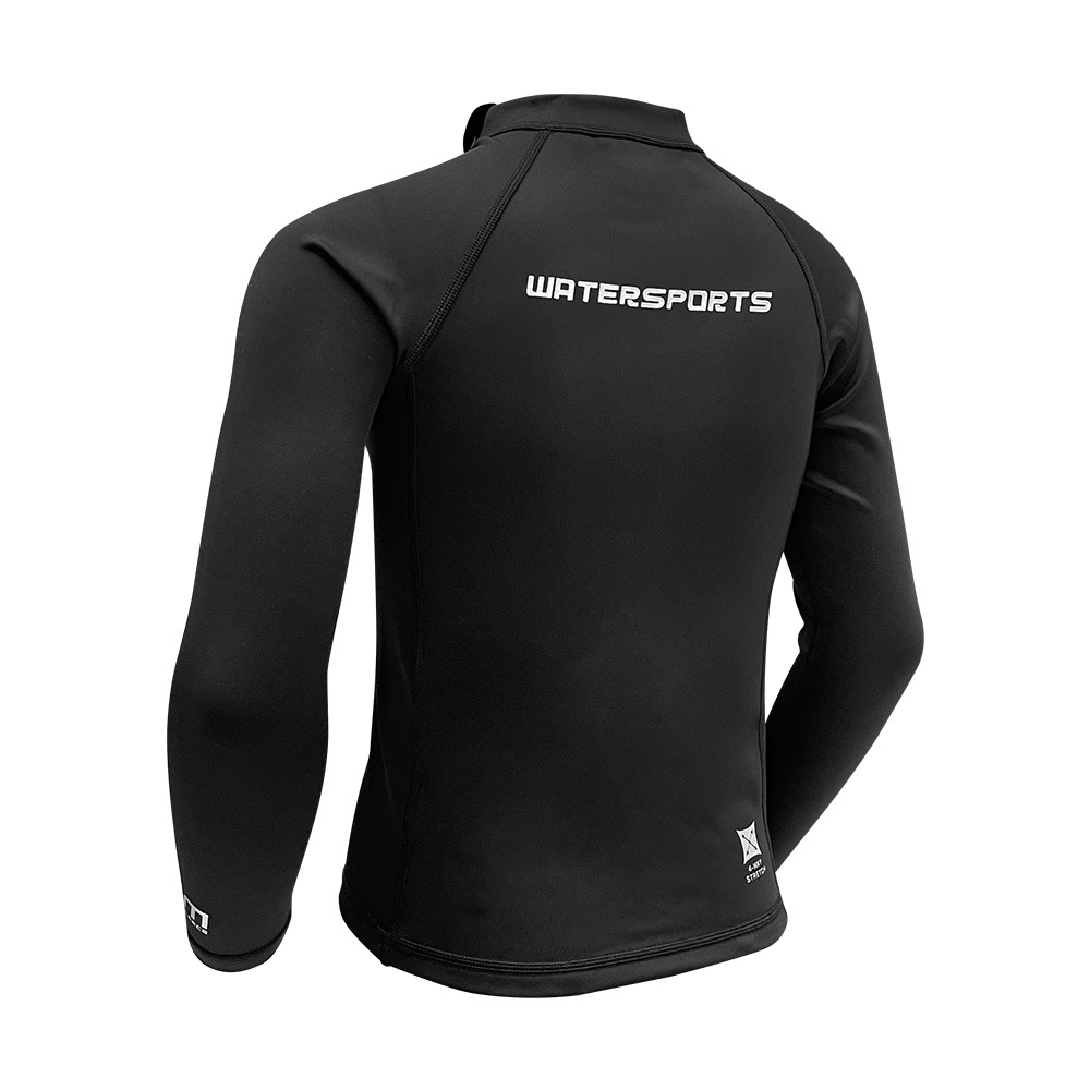 1mm 兒童四向拉伸游泳抓毛保暖上衣 - 黑