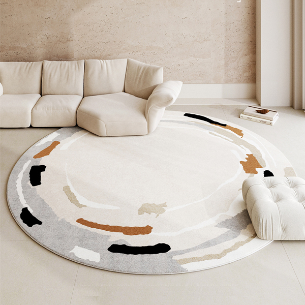 月光倒影圓形細綿絨地毯