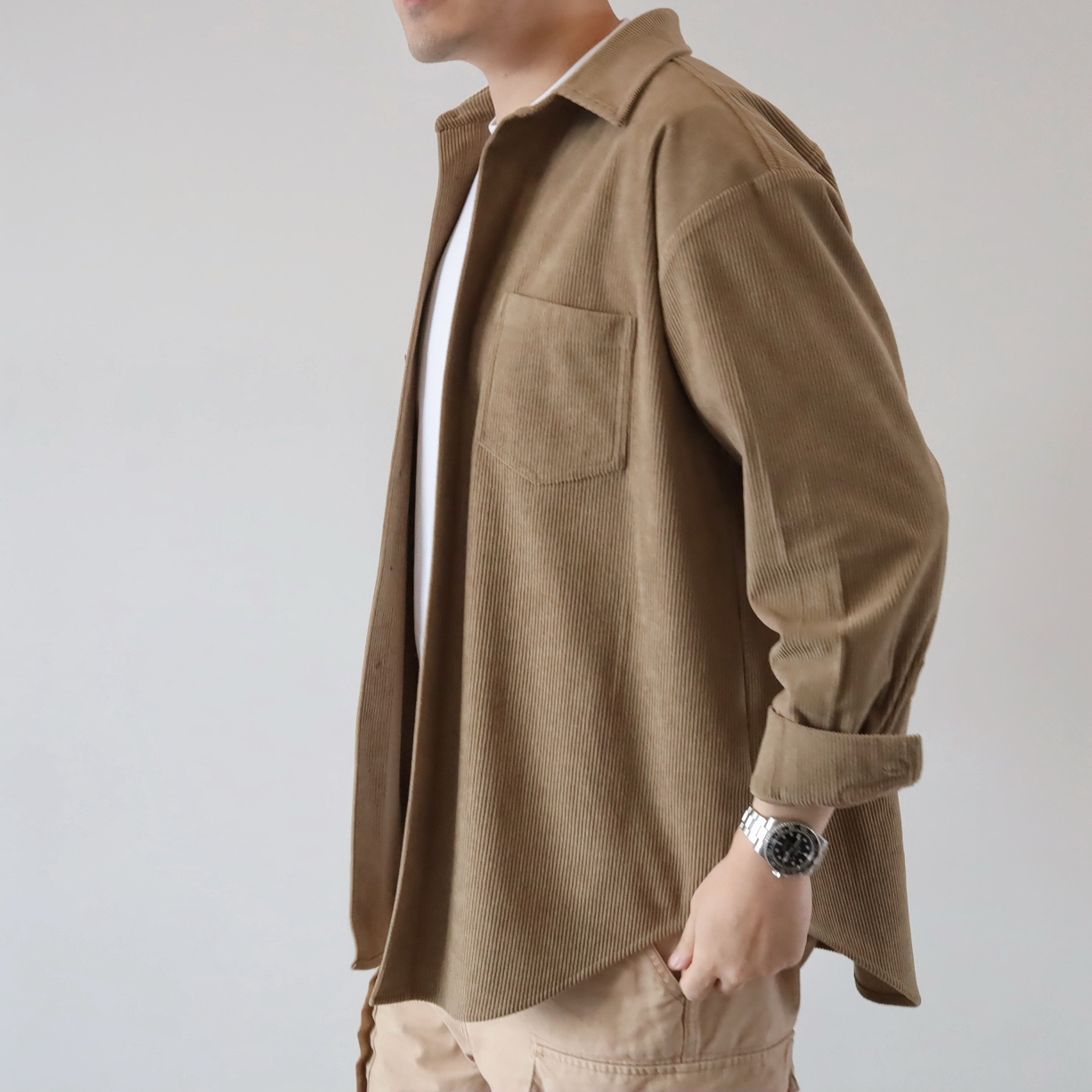 現貨 7135 燈芯絨情侶襯衫