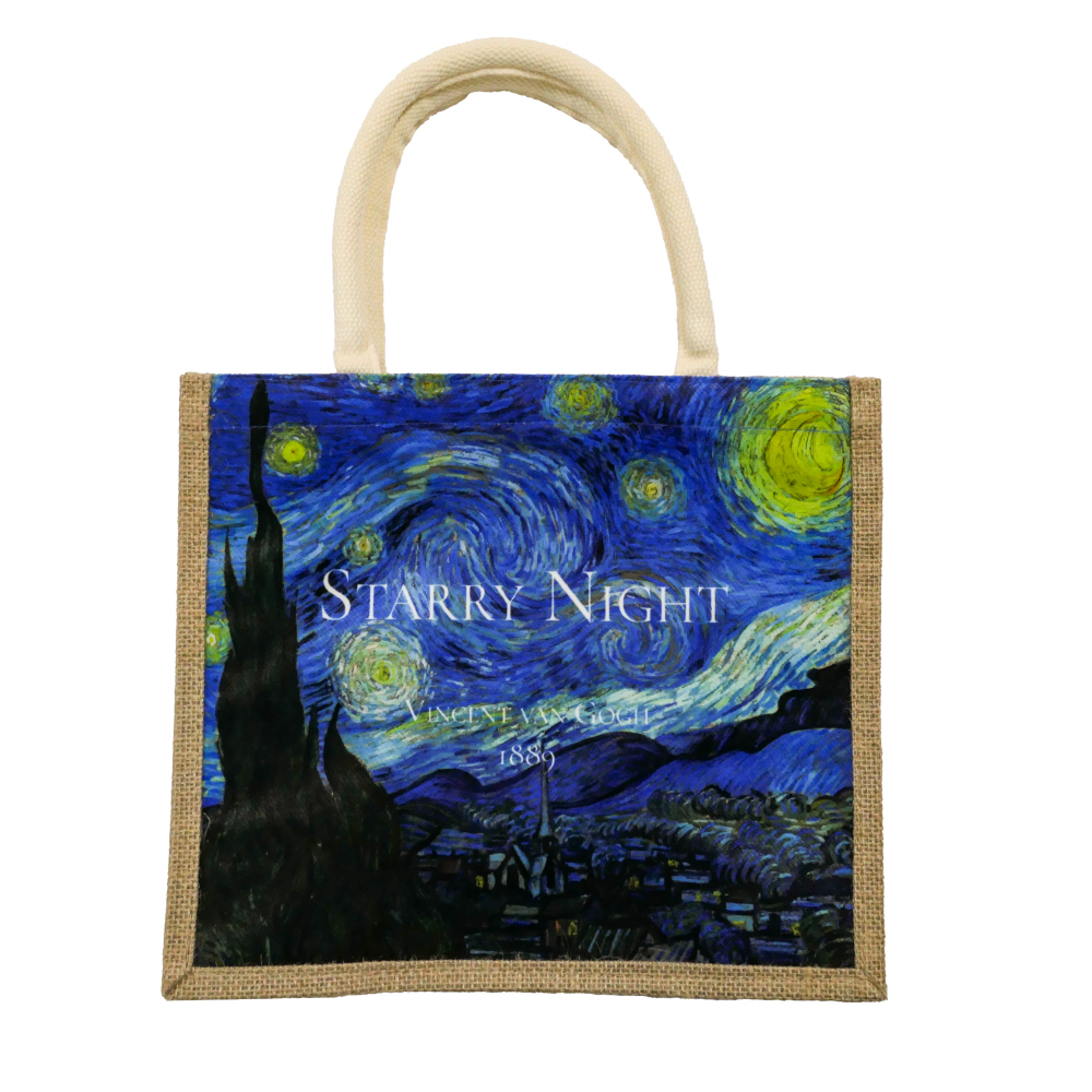 藝術棉麻手提袋｜梵谷《星夜》【中】｜29.5x27x14cm