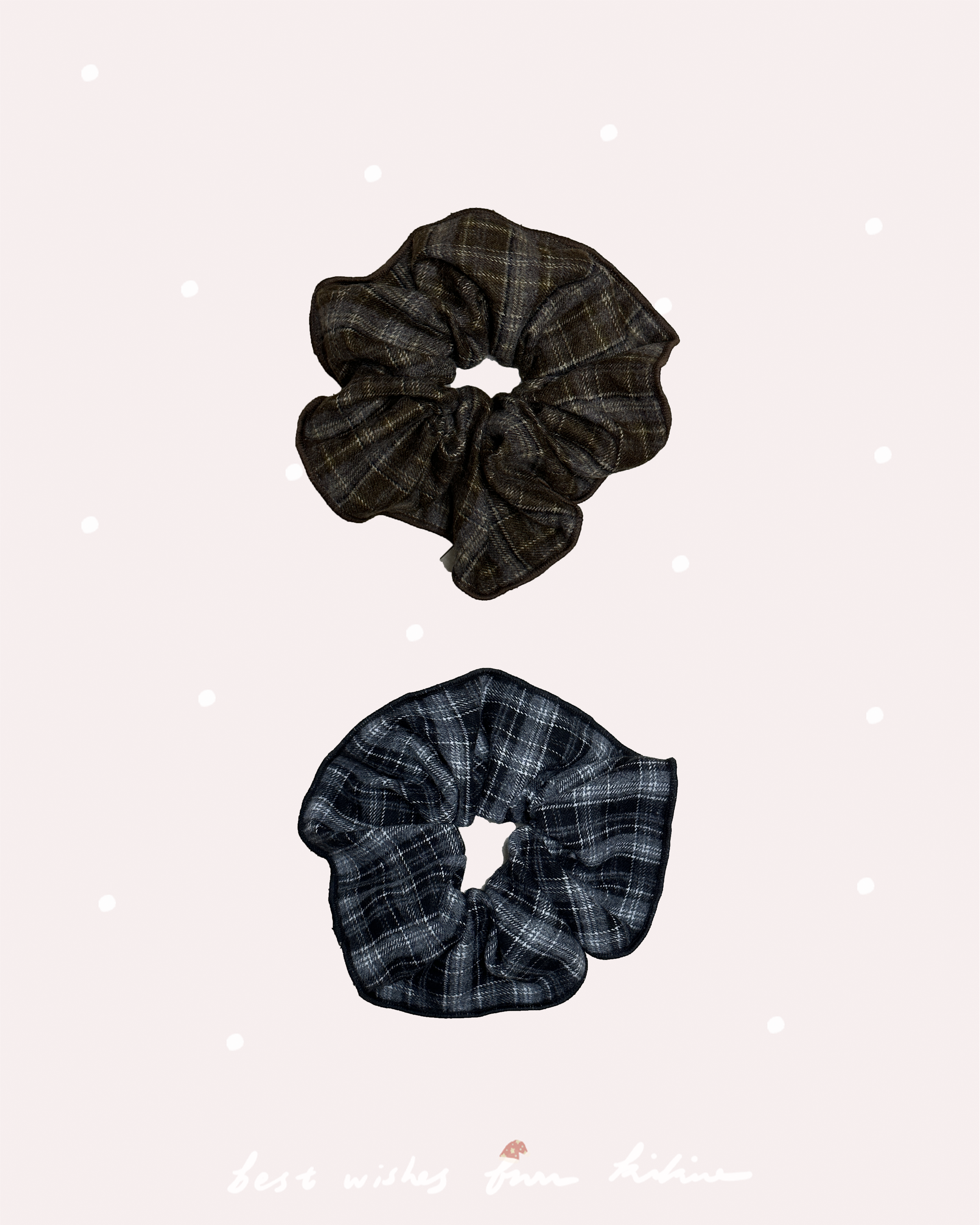 12.ac 磨毛格紋包邊大髮圈