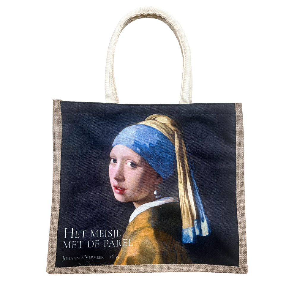 藝術棉麻手提袋｜維梅爾《戴珍珠耳環的少女》
