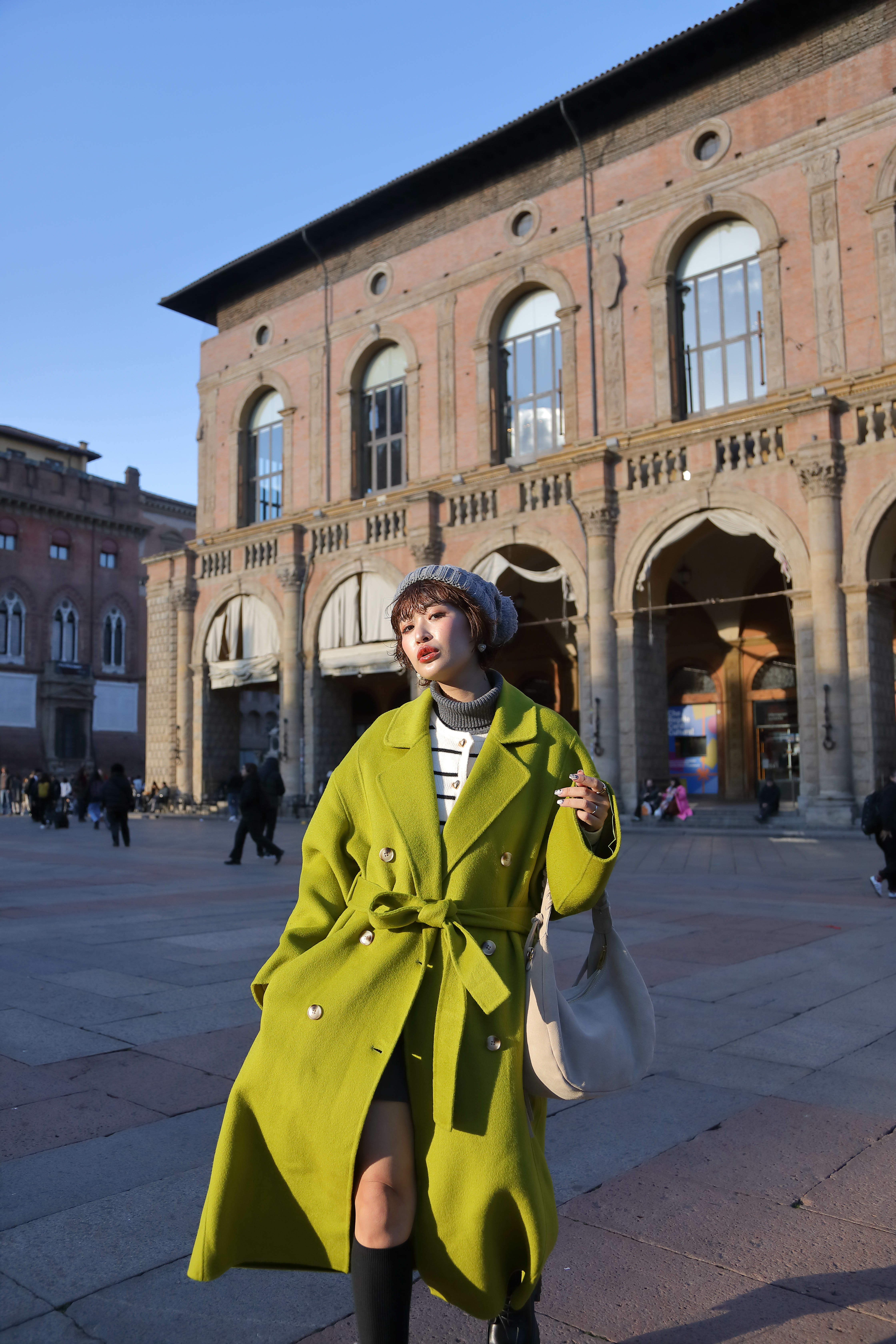 綠色手工羊毛大衣