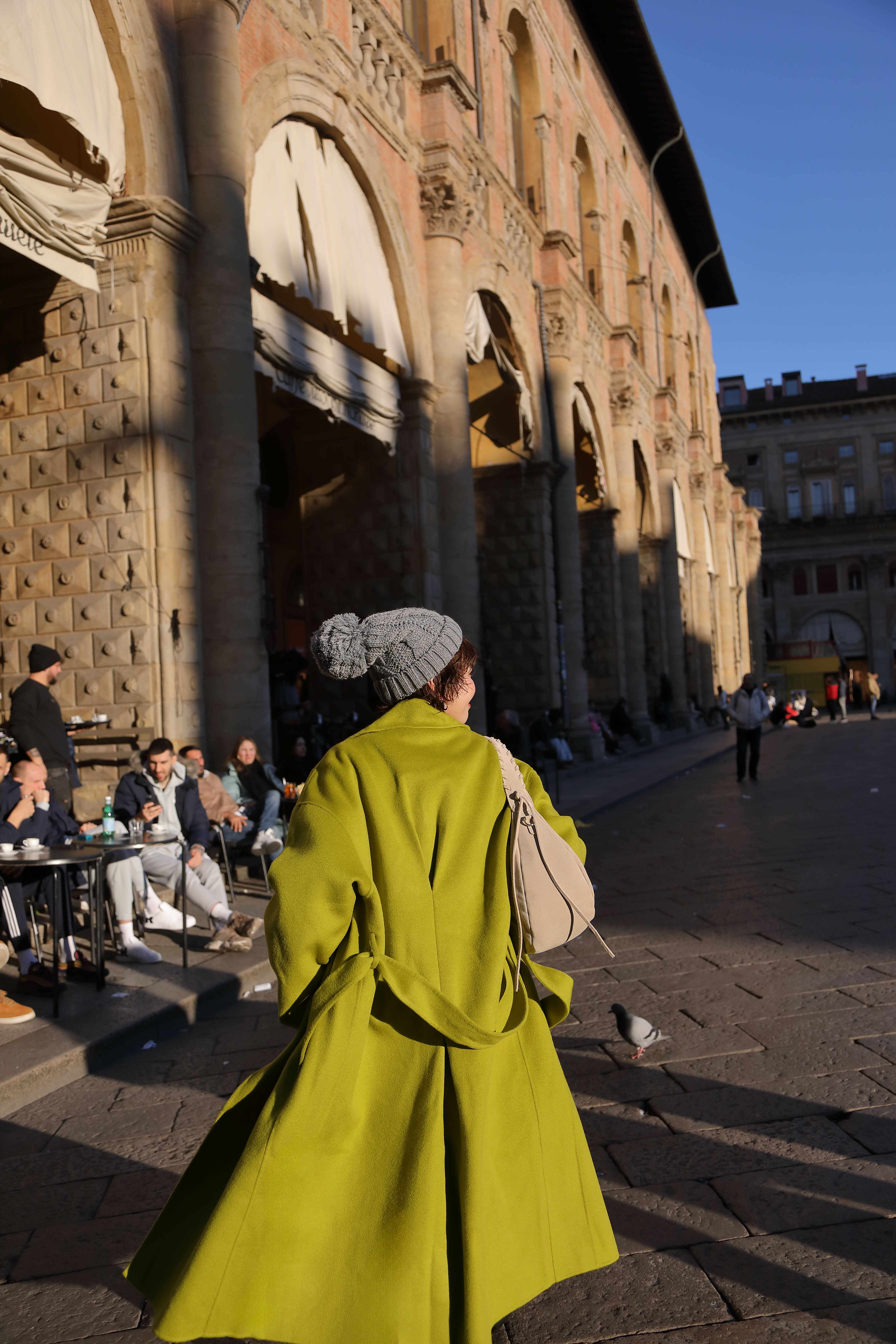 綠色手工羊毛大衣