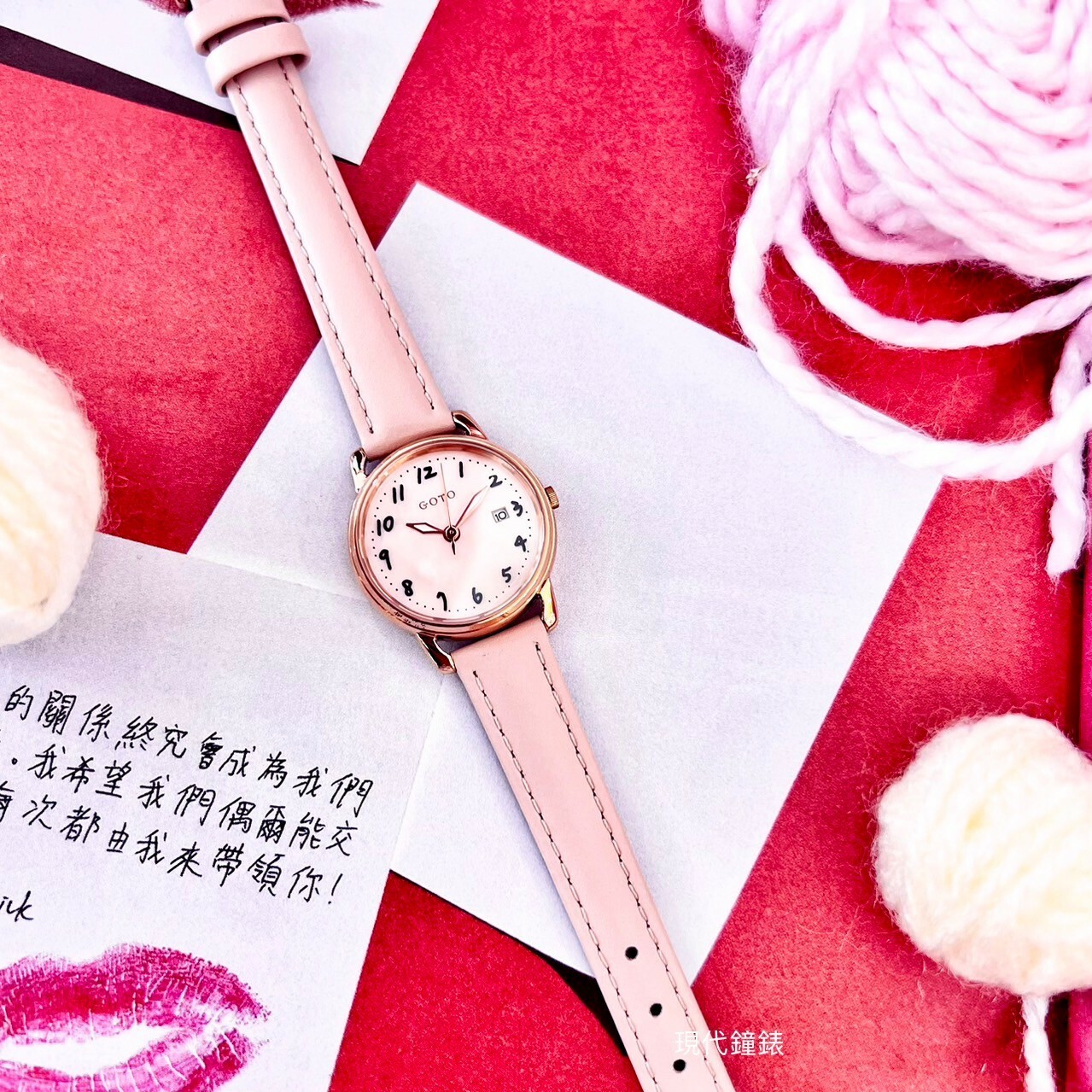 【GOTO】 Numerals 數字系列-小月光-粉蝶貝 GM0119L-48-P41 26mm 現代鐘錶