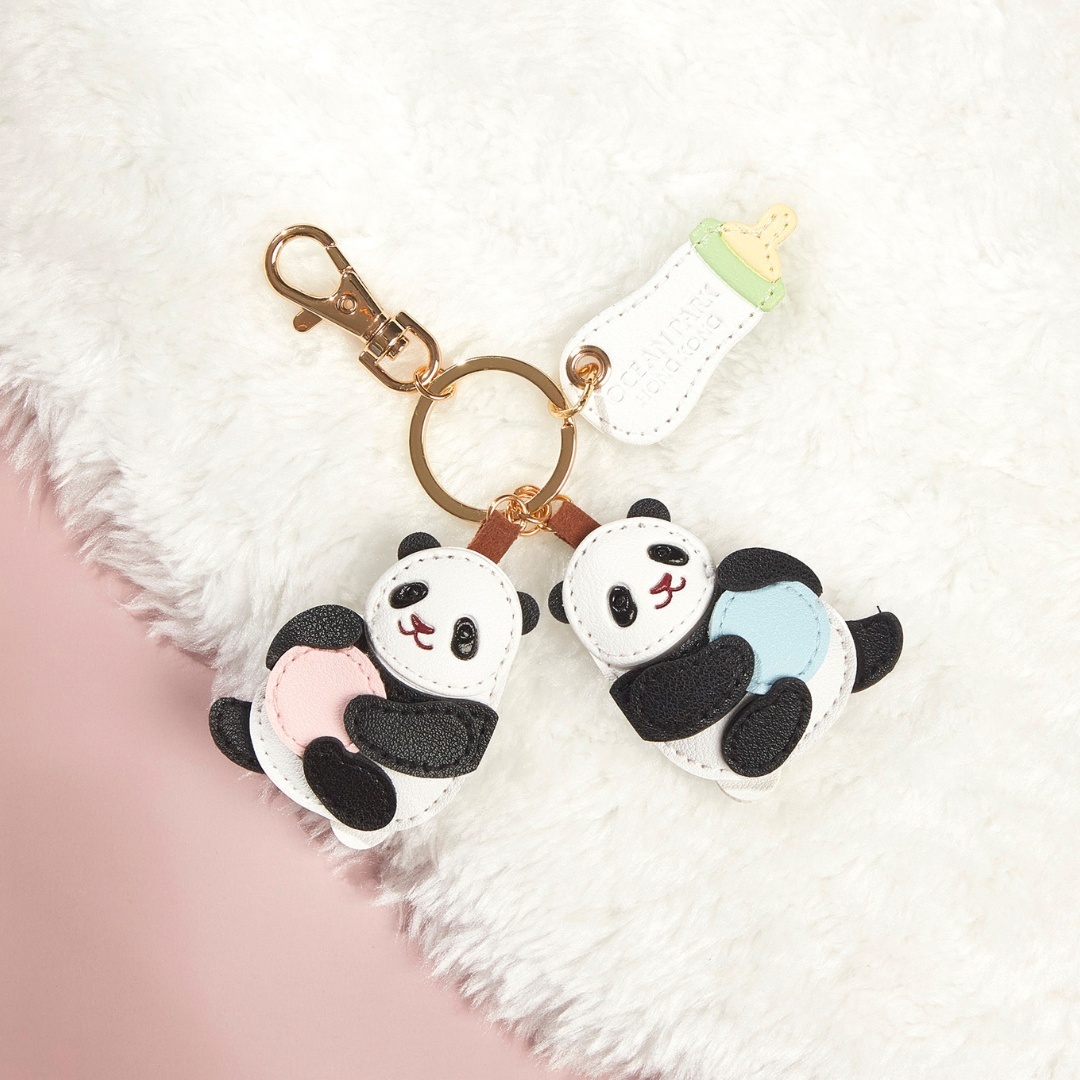Babies with Milk Bottle PU Keychain