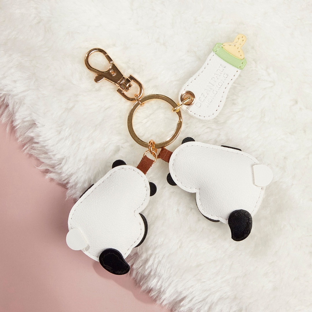 Babies with Milk Bottle PU Keychain