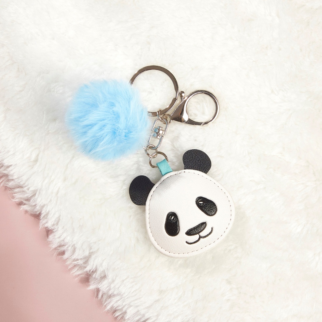 Le Le PU Pomm Pom Keychain – Light Blue