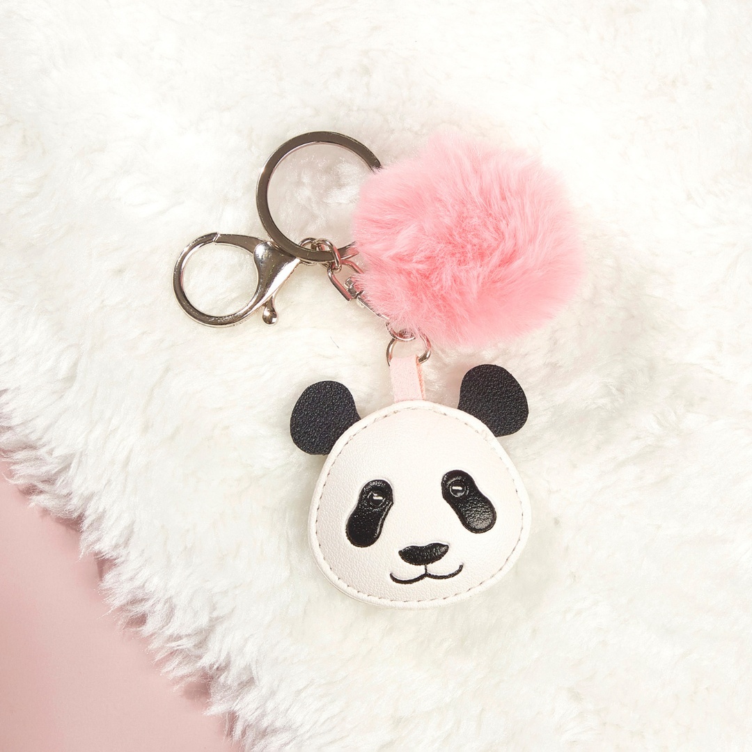 Ying Ying PU Pomm Pom Keychain – Pink