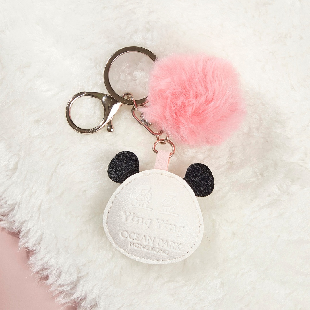 Ying Ying PU Pomm Pom Keychain – Pink