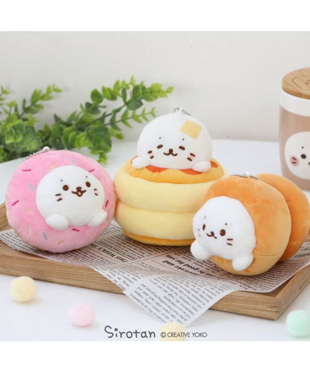Sirotan 絨毛吊飾 (珠鏈鐵) 麵包10.6cm、甜甜圈10cm、鬆餅9.5cm    可愛麵包系列~期間限定