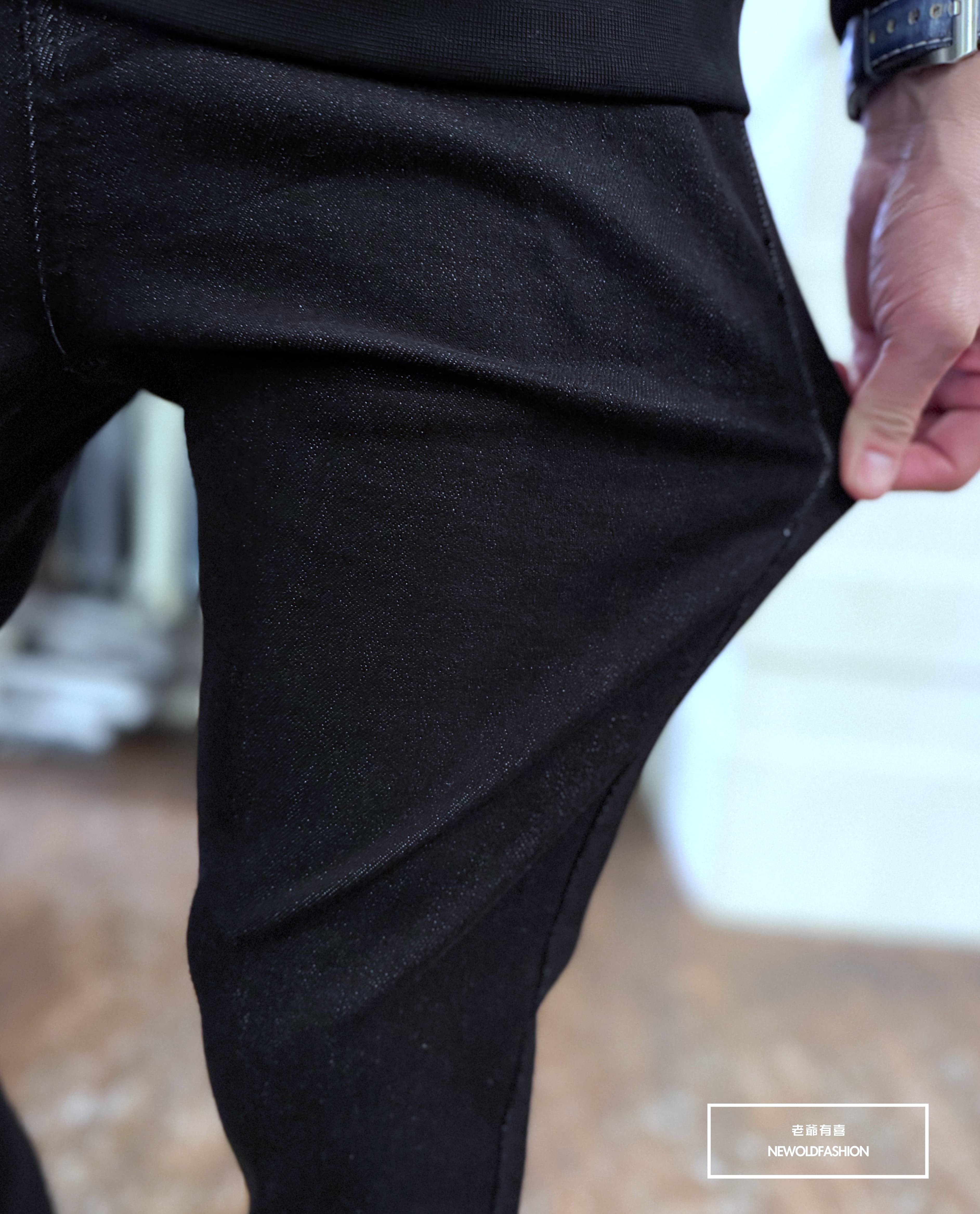『新品上市』重磅純色單寧素面小直筒褲-黑(NOF2411L102)