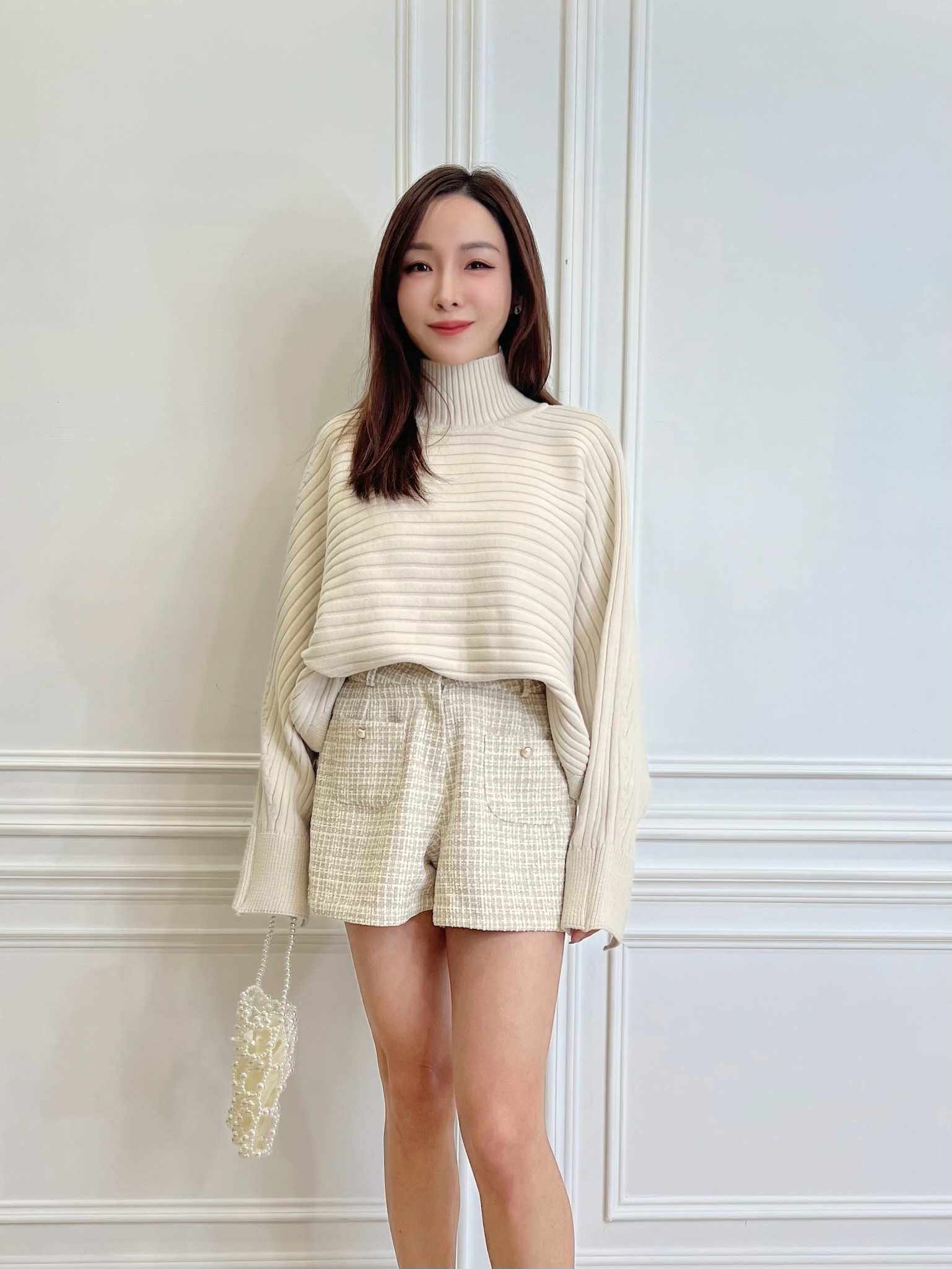 日常鬆弛感！立領坑條針織上衣(可開襟)