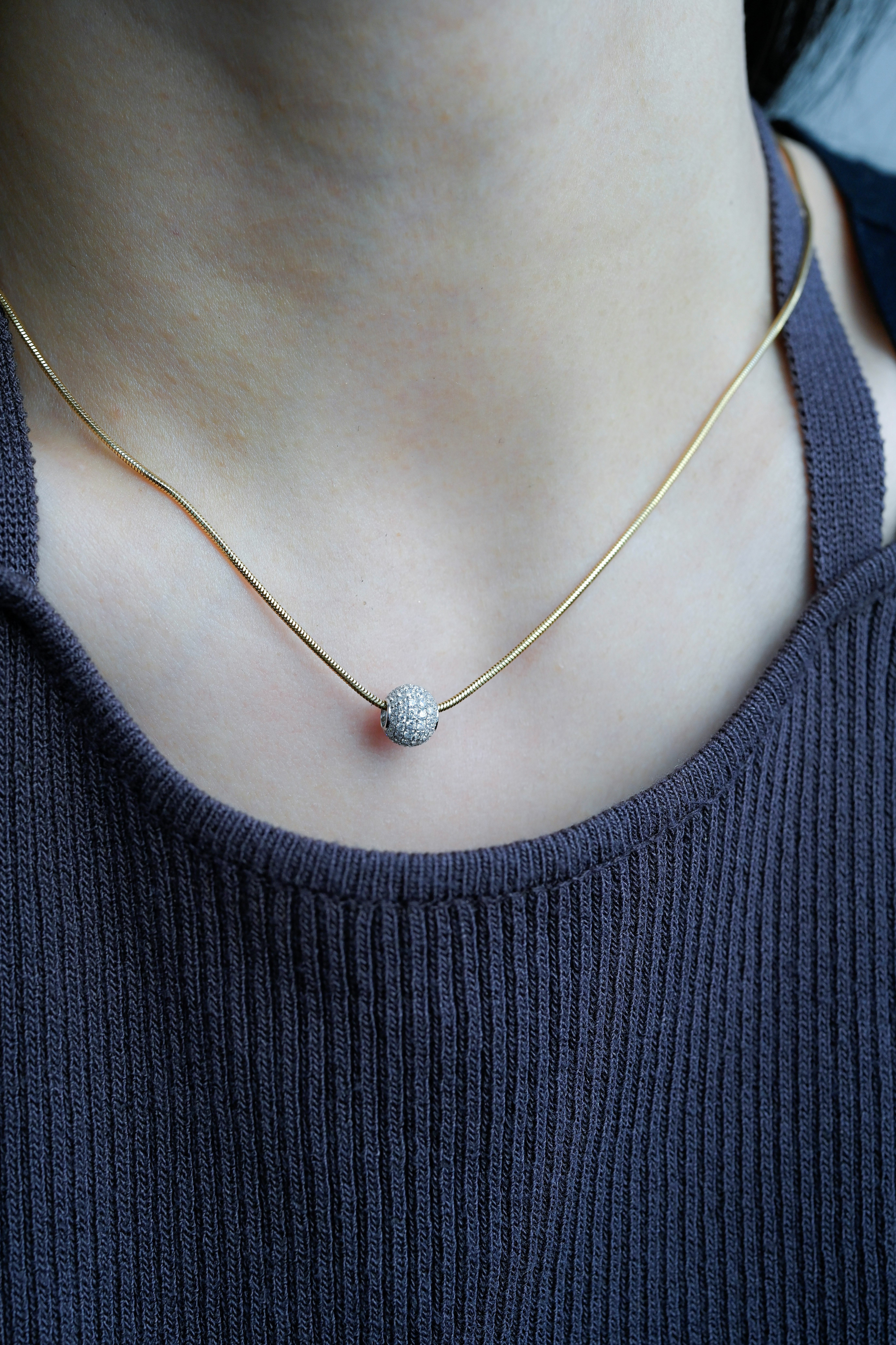 18K Rotolo Diamond Pendant