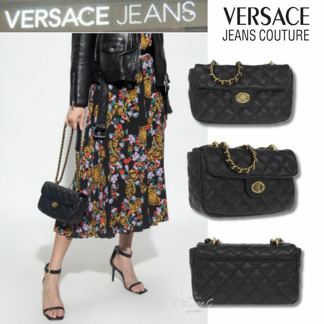 Versace Jeans Couture BLACK Quilted shoulder bag
