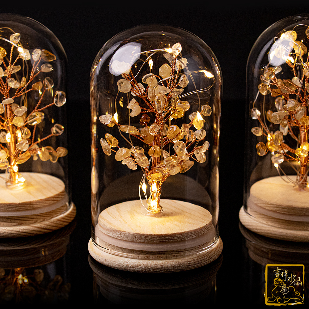 黃水晶夜燈發財樹 160g 點亮財路