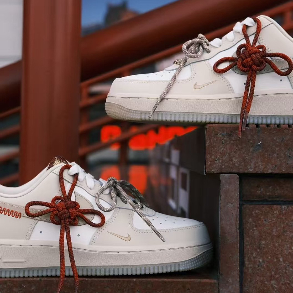 Nike Air Force 1 Low  “Year of the Snake” 蛇年限定 中國結 蛇紋 壓花 刺繡 卡其拼接 雙勾 小金勾 復古休閒鞋 HV5990-172