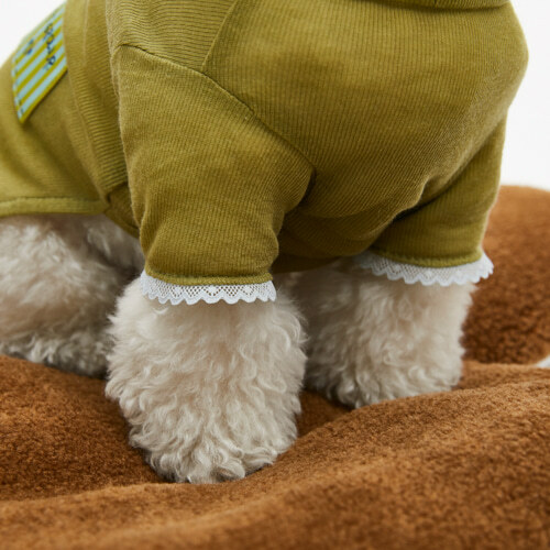 Louisdog 橄欖綠高領T-Shirt