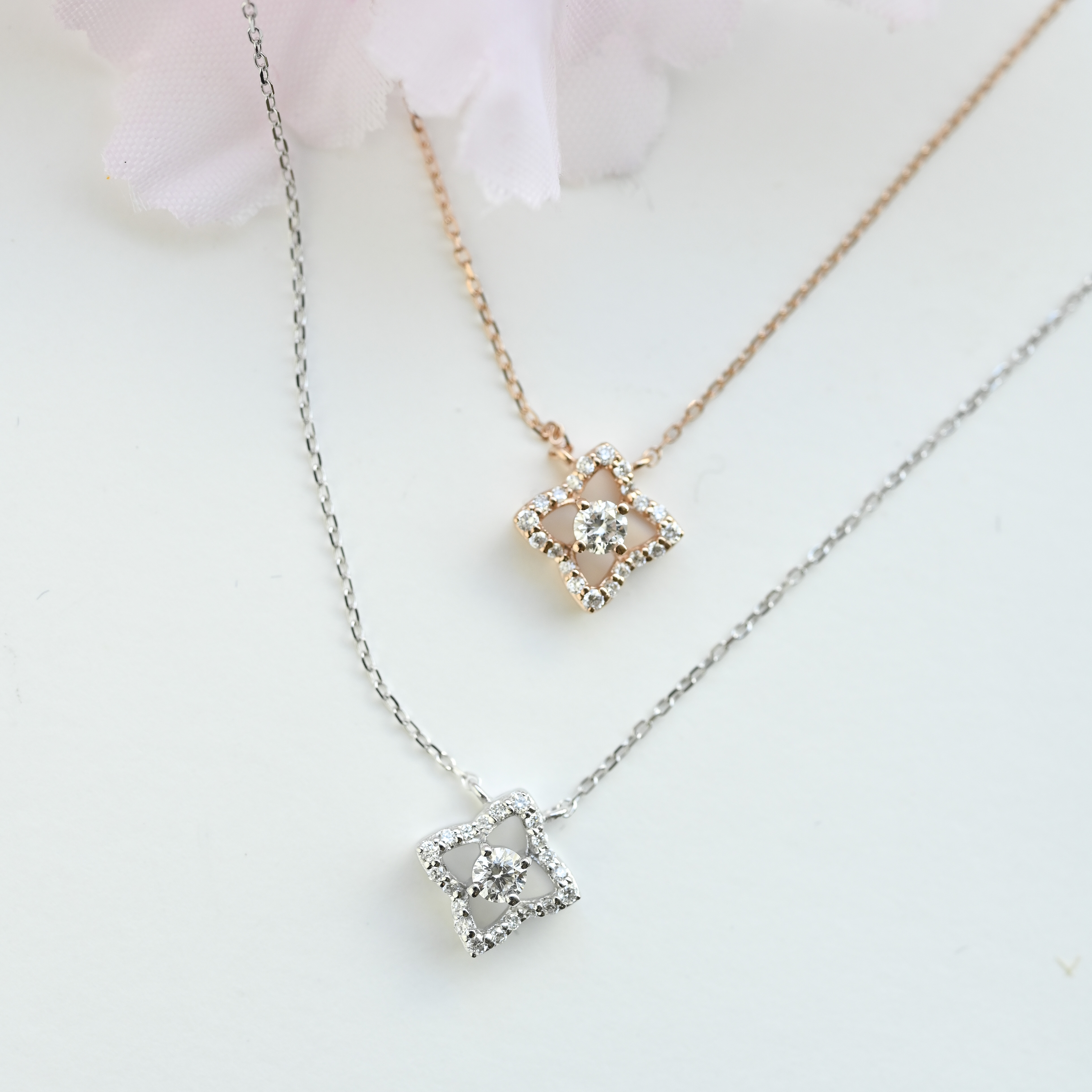 18K Monogram Diamond Necklace